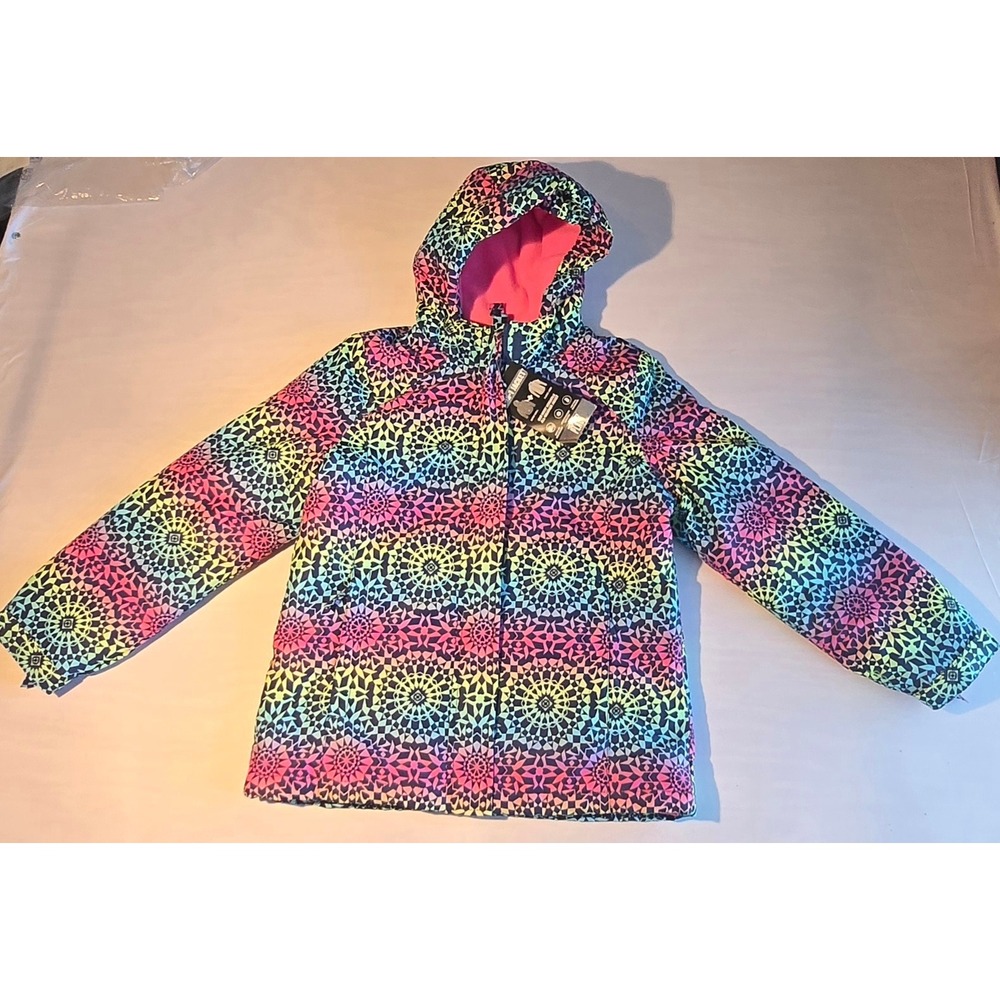 Kids Girls The Children's Place Hooded Rainbow Starburst Jacket Size XL 14